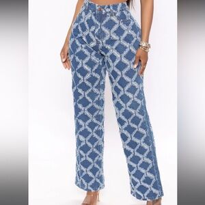 Crossing My Mind Distressed Straight Leg Jeans - Blue